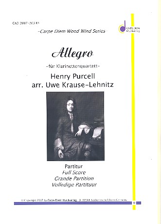 Allegro für 3 Klarinetten und Bassklarinette  Partitur und Stimmen  