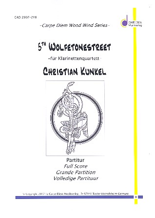 5th Wolftonestreet für 3 Klarinetten  und Bassklarinette  Partitur und Stimmen