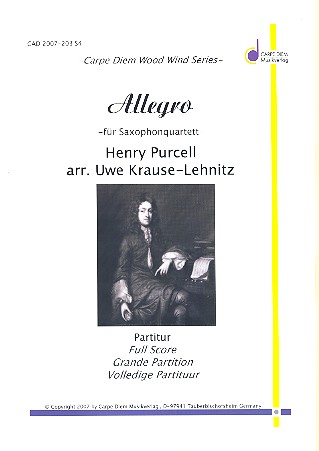 Allegro für 4 Saxophone (SATBar)  Partitur und Stimmen  