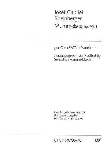 Mummelsee op.95,1 für gem Chor und Klavier&nbsp;&nbsp;Partitur&nbsp;&nbsp;