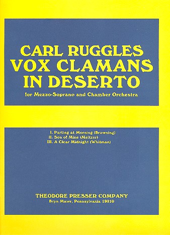 Vox Clamans in Deserto for mezzo-soprano and&nbsp;&nbsp;chamber orchestra&nbsp;&nbsp;score