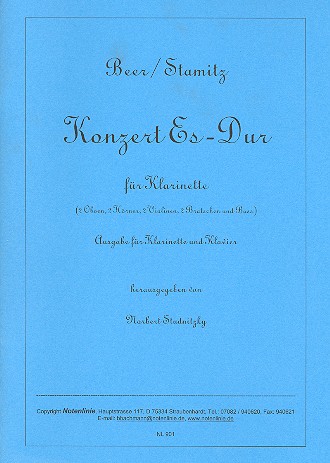 Konzert Es-Dur für Klarinette und Orchester&nbsp;&nbsp;für Klarinette und Klavier&nbsp;&nbsp;