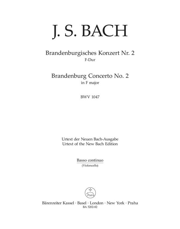 Brandenburgisches Konzert&nbsp;&nbsp;D-Dur Nr.2 BWV1047&nbsp;&nbsp;Violoncello