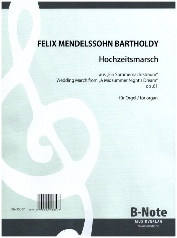Hochzeitsmarsch op.61&nbsp;&nbsp;für Orgel&nbsp;&nbsp;