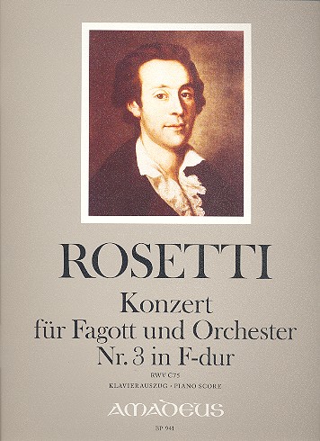 Konzert F-Dur Nr.3 RWVC75 für Fagott  und Orchester für Fagott und Klavier  
