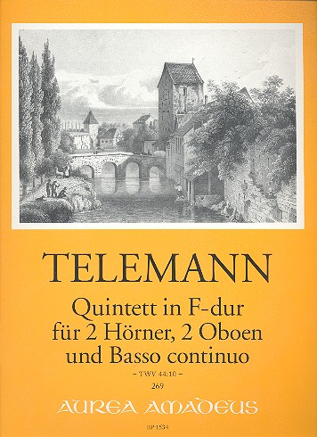 Quintett F-Dur TWV44:10 für 2 Hörner,&nbsp;&nbsp;2 Oboen und Bc&nbsp;&nbsp;Partitur und Stimmen