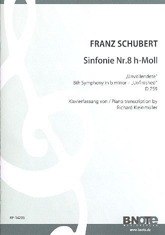 Sinfonie h-Moll Nr.8 &nbsp;&nbsp;für Orchester und Klavier&nbsp;&nbsp;für Klavier