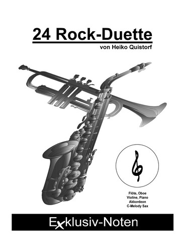 24 Rock-Duette: für 2 C-Instrumente  im Violinschlüssel  Spielpartitur