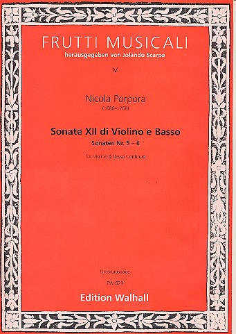Sonaten Nr.5-6&nbsp;&nbsp;für Violine und Bc (Violoncello)&nbsp;&nbsp;Partitur und Stimmen (Bc nicht ausgesetzt)