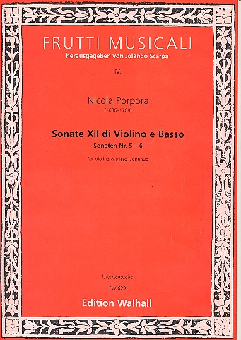 Sonaten Nr.5-6  für Violine und Bc (Violoncello)  Partitur und Stimmen (Bc nicht ausgesetzt)