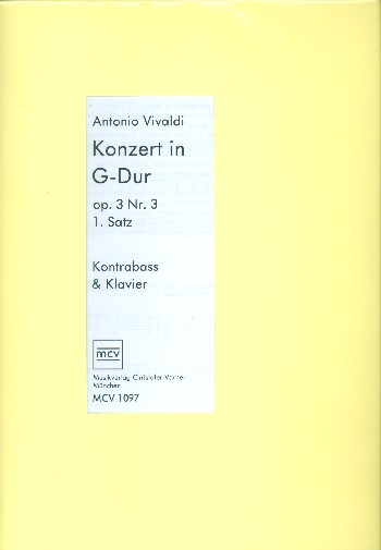 Konzert G-Dur op.3,3 Satz 1&nbsp;&nbsp;für Kontrabass und Klavier&nbsp;&nbsp;
