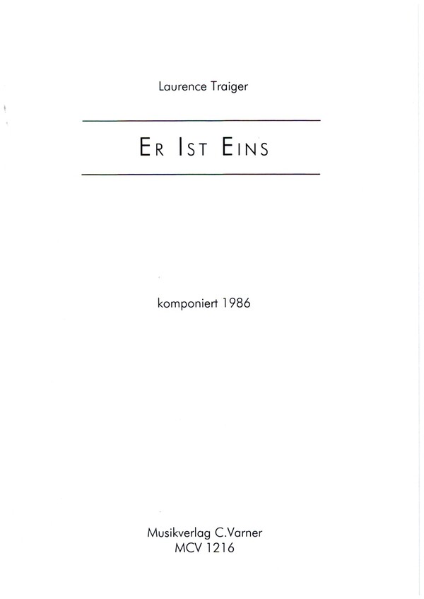 Er ist eins  für gem Chor und Ostinato  Partitur