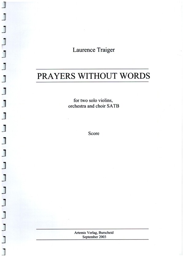 Prayers without Words for mixed chorus,  2 violins and orchestra  score