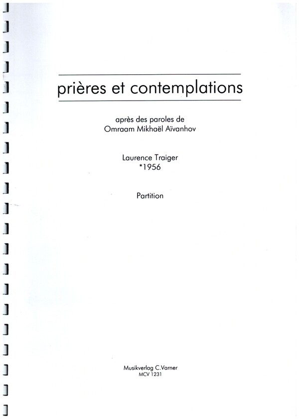 Prières et contemplations: für gem Chor,  Oboe und Orgel  Partitur