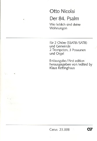 Wie lieblich sind deine Wohnungen&nbsp;&nbsp;für gem Chor, Gemeinde, 5 Blechbläser&nbsp;&nbsp;und Orgel,  Partitur