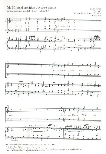 Die Himmel erzählen die Ehre Gottes  für gem Chor (SAM) und Orgel  Partitur