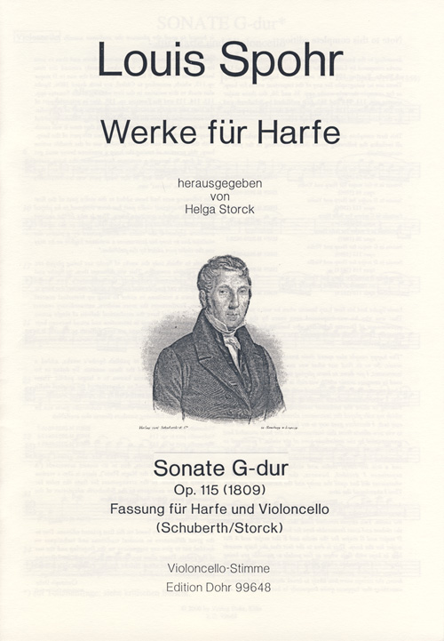 Sonate G-Dur op.115 für Harfe für Harfe  und Violoncello  Violoncellostimme