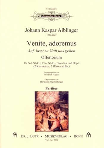 Venite adoremus  für Soli, gem Chor, Streicher und Orgel (2 Klar, 2 Hrn ad lib)  Partitur (dt/lat)