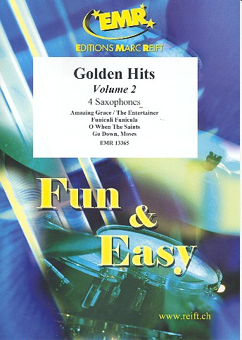 Golden Hits Band 2: für 4 Saxophone&nbsp;&nbsp;(S(A)ATBar) (Klavier/Orgel und Percussion ad lib)&nbsp;&nbsp;Partitur und Stimmen