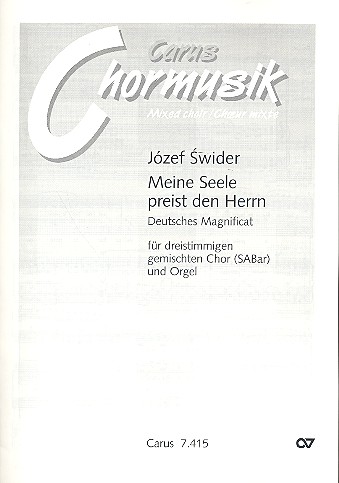 Meine Seele preist den Herrn F-Dur&nbsp;&nbsp;für gem Chor (SABar) und Orgel&nbsp;&nbsp;Partitur
