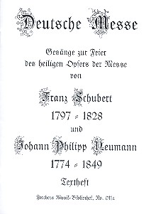 Deutsche Messe Textheft (mit Melodie)&nbsp;&nbsp;&nbsp;&nbsp;