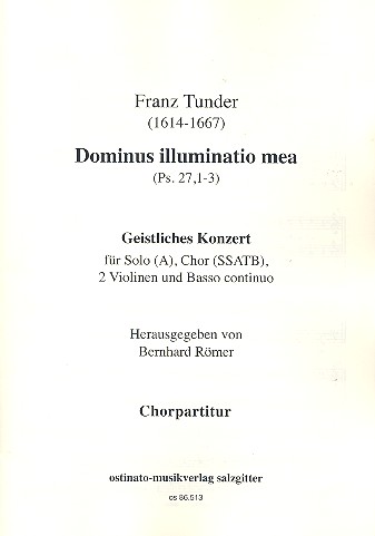 Dominus illuminatio mea für Alt, gem Chor,  2 Violinen und Bc  Chorpartitur