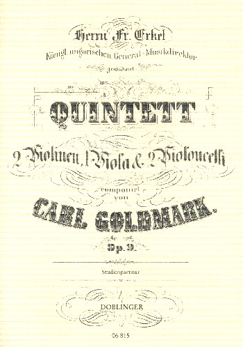 Quintett op.9  für 2 Violinen, Viola und 2 Violoncelli  Studienpartitur