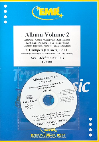 Album vol.2 (+CD) for 2 trumpets (cornets)&nbsp;&nbsp;(piano/keyboard/organ ad lib)&nbsp;&nbsp;score and parts