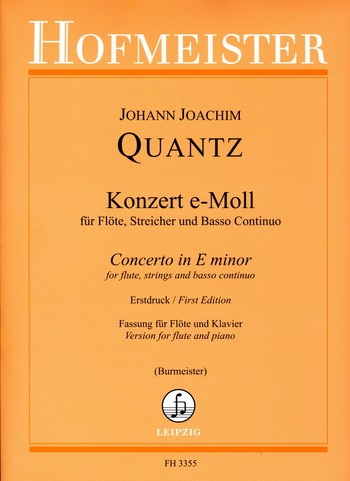 Konzert e-Moll QV5:113 für Flöte, Streicher  und Bc für Flöte und Klavier  