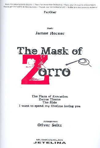 The Mask of Zorro: für Akkordeonorchester  und Percussion  Partitur