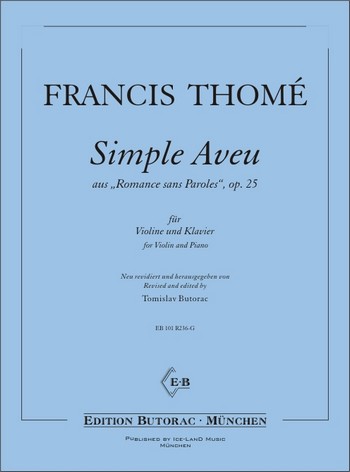 Simple aveu op.25&nbsp;&nbsp;für Violine und Klavier&nbsp;&nbsp;