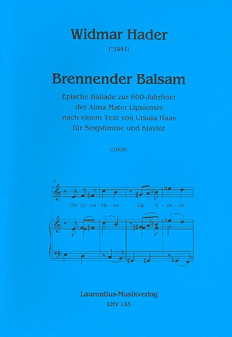 Brennender Balsam für Gesang und Klavier    