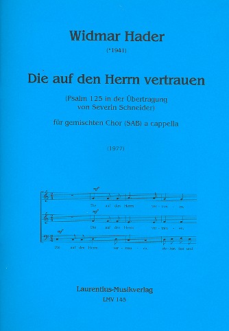 Die auf den Herrn vertrauen für  gem Chor (SAM) a cappella  Partitur