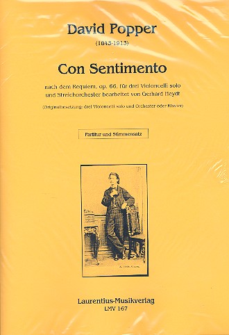 Con Sentimento nach dem Requiem op.66  für 3 Violoncelli und Streichorchester  Partitur und Stimmenset (Soli-5-5-4-3-2)