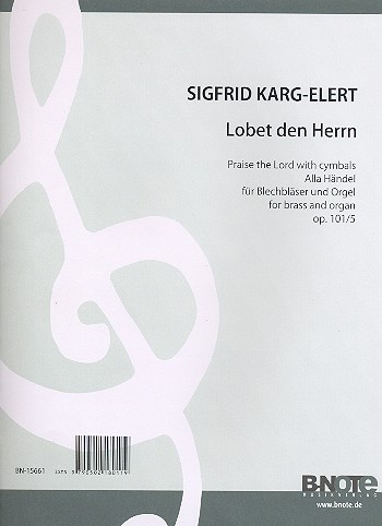 Lobet den Herrn mit Pauken und Zimbeln&nbsp;&nbsp;schön op.101,5 für 2 Trompeten, Posaune,&nbsp;&nbsp;Tuba und Orgel,  Stimmen