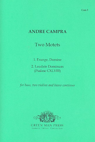 2 Motets  for bass, 2 violins and bc  score and parts