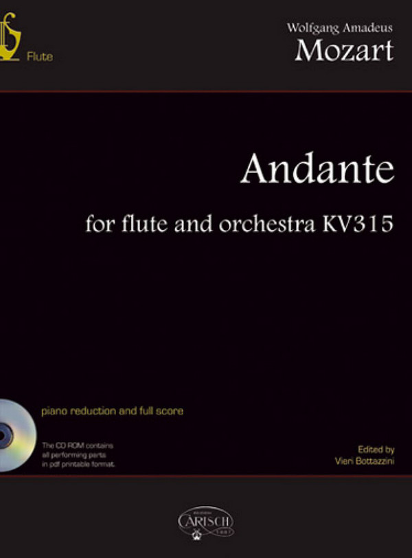 Andante c major KV315 (+CD-Rom)  for flute and orchestra  piano reduction and full score