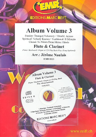 Album vol.3 (+CD) for flute and clarinet&nbsp;&nbsp;(piano/keyboard/organ ad lib)&nbsp;&nbsp;2 scores