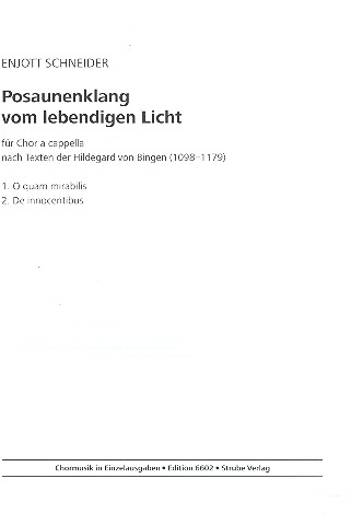Posaunenklang vom lebendigen Licht  für gem Chor a cappella  Partitur