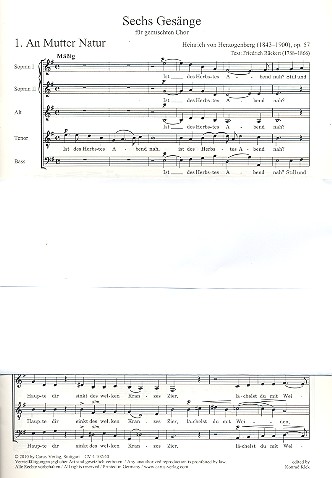 6 Gesänge  für gem Chor a cappella  Partitur