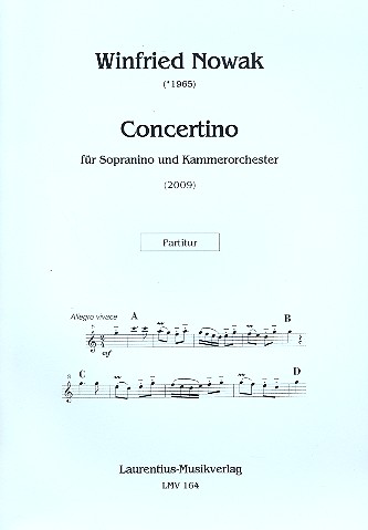 Concertino für Sopraninoblockflöte  und Orchester  Partitur