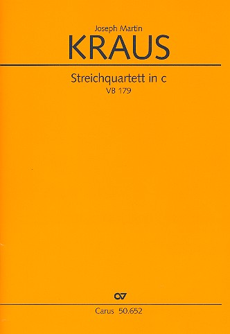 Streichquartett c-Moll Nr. 1 VB179&nbsp;&nbsp;Partitur und Stimmen&nbsp;&nbsp;Partitur