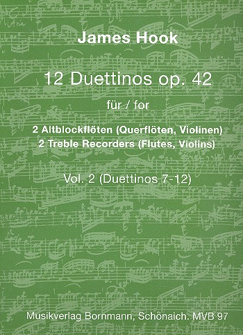 12 Duettinos op.42 Band 2 (Nr.7-12)  für 2 Altblockflöten (Flöten, Violinen)  Spielpartitur