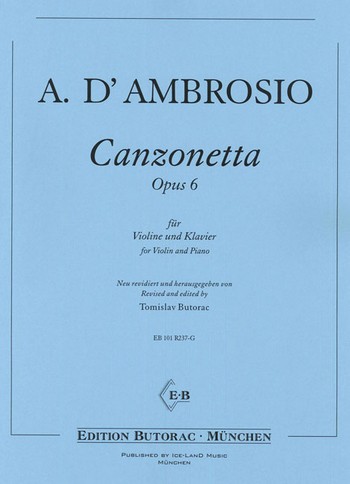 Canzonetta op.6&nbsp;&nbsp;für Violine und Klavier&nbsp;&nbsp;
