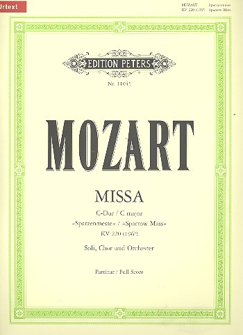 Missa C-Dur KV220 (196b)&nbsp;&nbsp;für Soli, gem Chor und Orchester&nbsp;&nbsp;Partitur (la)