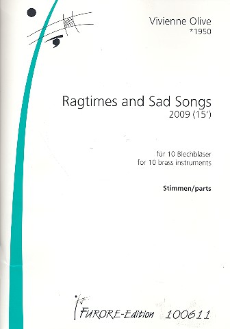 Ragtimes and Sad Songs für  4 trompeten, Horn in F, 3 Posaunen,  B-Posaune und Tuba,   Stimmen