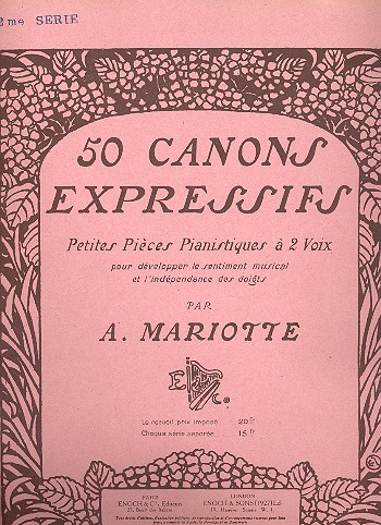 50 canons expressifs op.12 vol.2  pour piano  