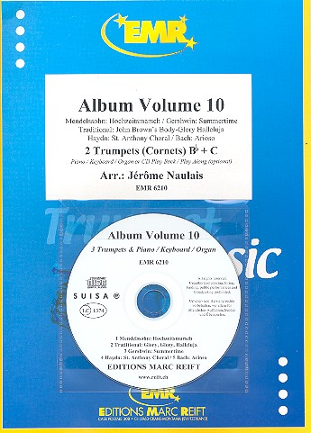 Album vol.10 (+CD) for 2 trumpets (cornets)&nbsp;&nbsp;(piano/keyboard/organ ad lib)&nbsp;&nbsp;score and parts