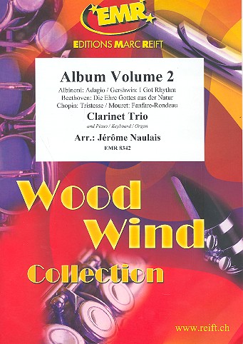 Album vol.2 for 3 clarinets and&nbsp;&nbsp;piano (keyboard/organ) (percussion ad lib)&nbsp;&nbsp;score and parts