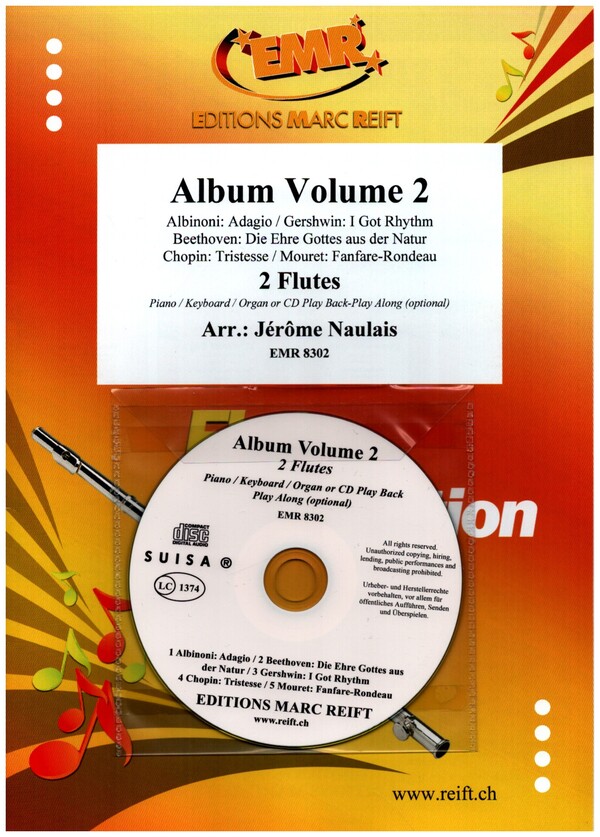 Album vol.2 (+CD) for 2 flutes&nbsp;&nbsp;(piano/keyboard/organ ad lib)&nbsp;&nbsp;2 scores